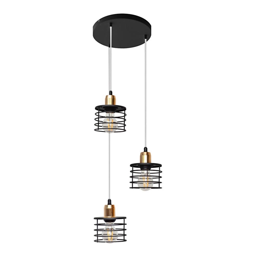 Żyrandol na lince EDISON 3xE27/15W/230V