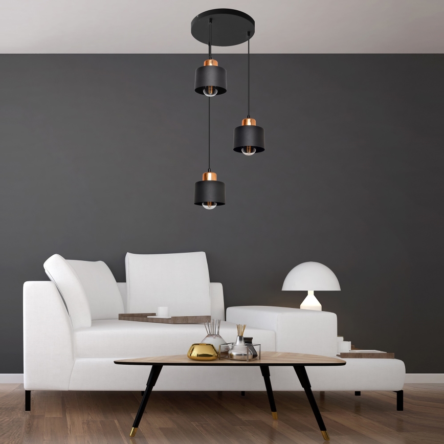 Żyrandol na lince EDISON 3xE27/15W/230V