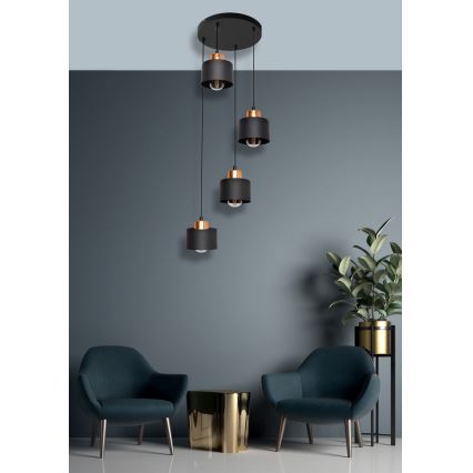 Żyrandol na lince EDISON 4xE27/15W/230V