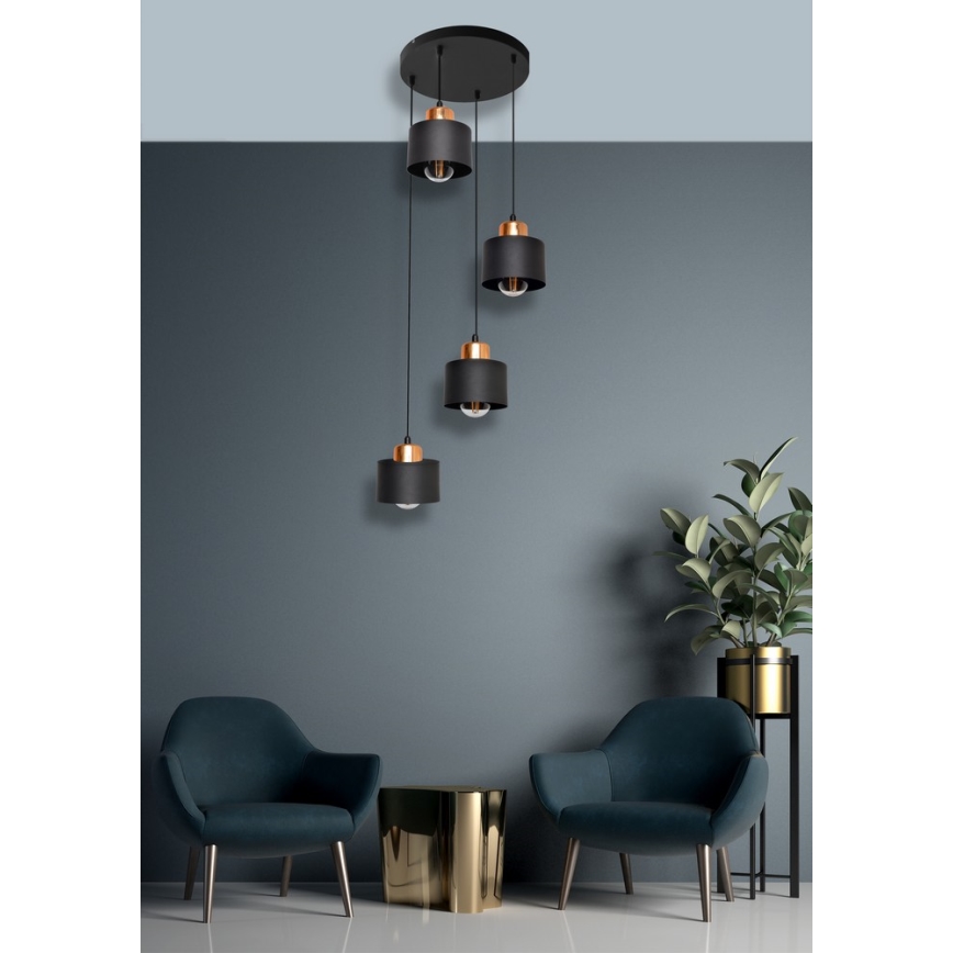 Żyrandol na lince EDISON 4xE27/15W/230V