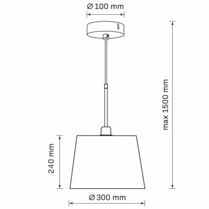 Żyrandol na lince ELENA 1xE27/20W/230V czarne