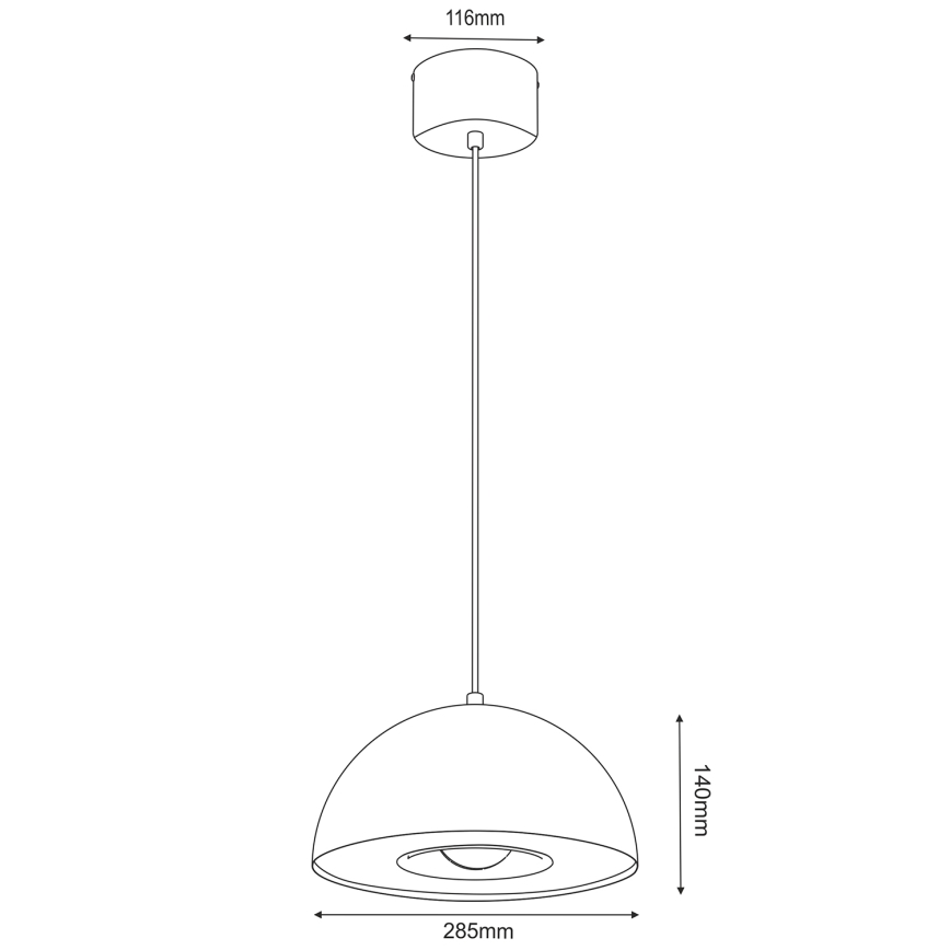Żyrandol na lince ELGUND 1xE27/15W/230V śr. 28,5 cm beżowy