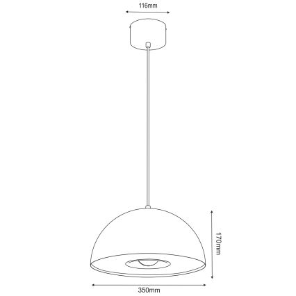 Żyrandol na lince ELGUND 1xE27/15W/230V śr. 35 cm mosiądz