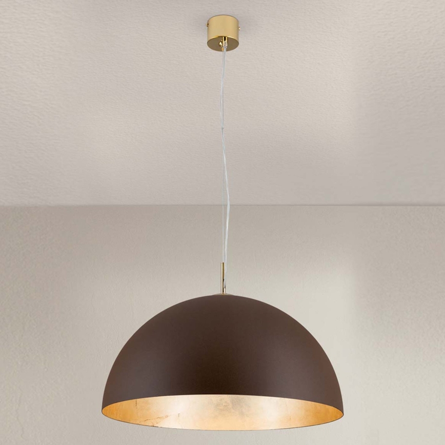 Żyrandol na lince ELIANO 1xE27/60W/230V śr. 50 cm brązowy/złoty