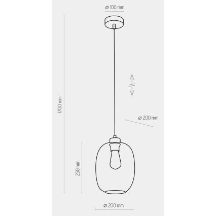 Żyrandol na lince ELIO 1xE27/15W/230V