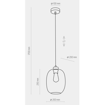 Żyrandol na lince ELIO 1xE27/15W/230V niebieski