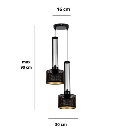 Żyrandol na lince ELIS 2xE27/60W/230V śr. 30 cm