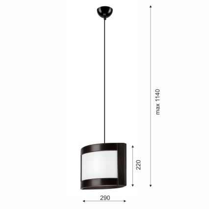 Żyrandol na lince ELODIE 1xE27/60W/230V dąb