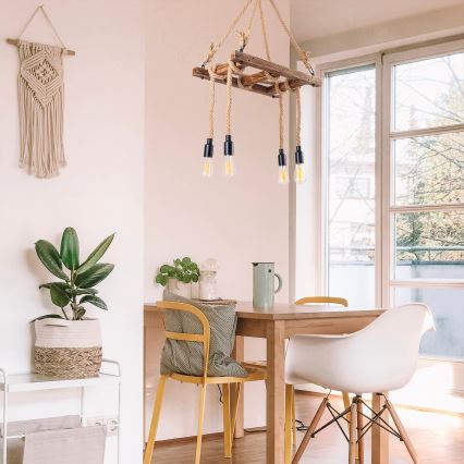 Żyrandol na lince EREBOS 4xE27/40W/230V brązowy