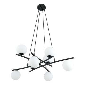 Żyrandol na lince ESSA 8xE14/10W/230V czarny/biały