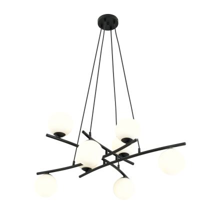 Żyrandol na lince ESSA 8xE14/10W/230V czarny/biały