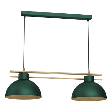 Żyrandol na lince ESTATE 2xE27/15W/230V zielony