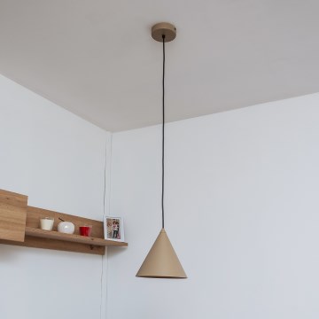 Żyrandol na lince ETNA 1xE27/15W/230V śr. 18,5 cm beżowy