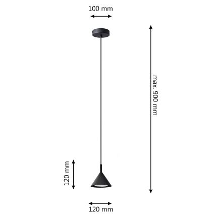 Żyrandol na lince ETNA 1xGX53/15W/230V czarny