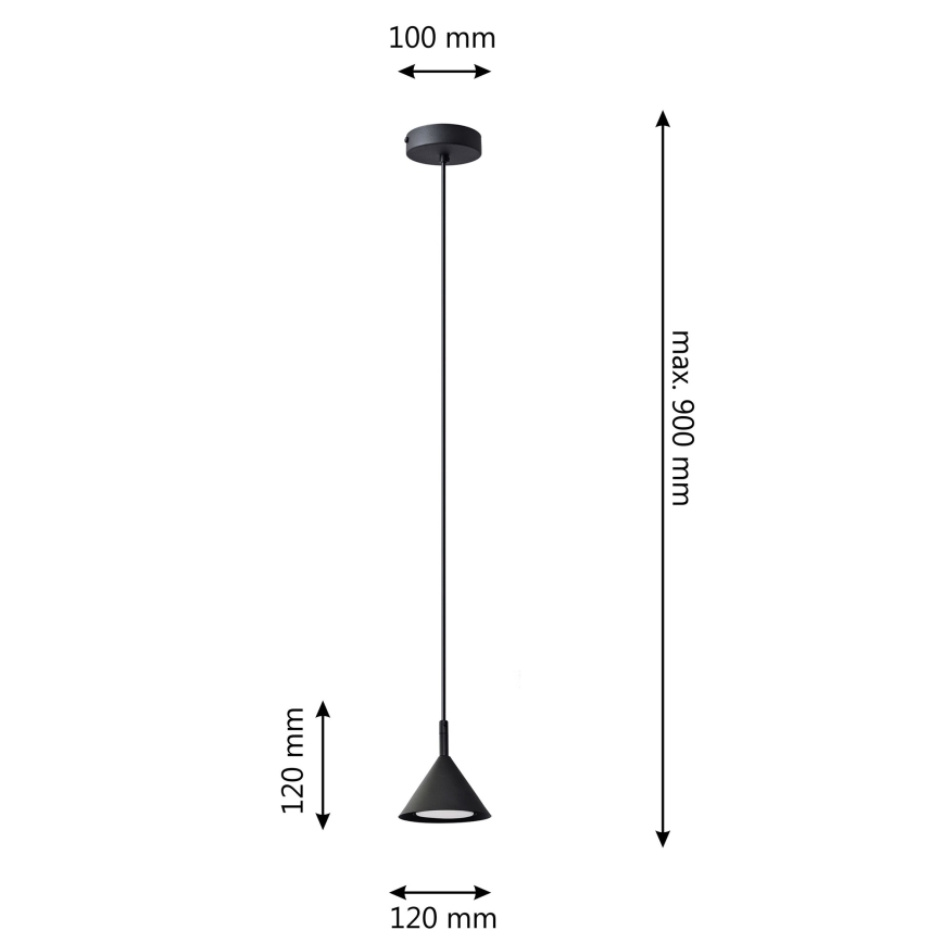 Żyrandol na lince ETNA 1xGX53/15W/230V czarny