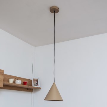 Żyrandol na lince ETNA II 1xE27/15W/230V śr. 18,5 cm beżowy