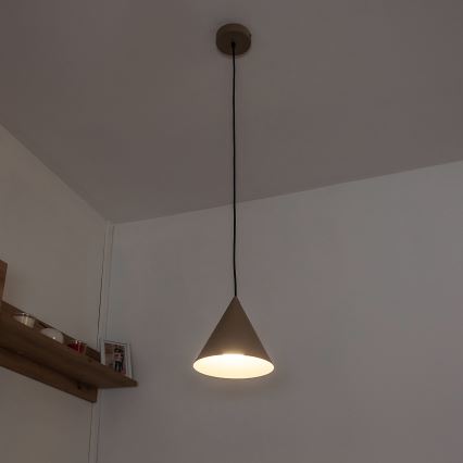 Żyrandol na lince ETNA II 1xE27/15W/230V śr. 18,5 cm beżowy