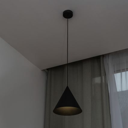Żyrandol na lince ETNA II 1xE27/15W/230V, Ø 25 cm, czarny