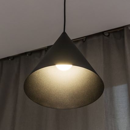 Żyrandol na lince ETNA II 1xE27/15W/230V, Ø 25 cm, czarny