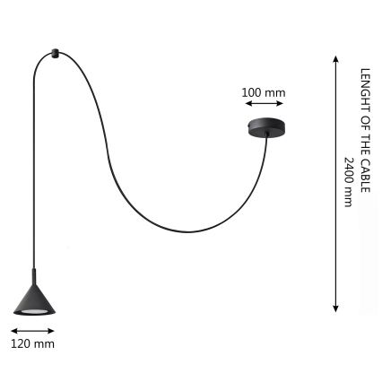 Żyrandol na lince ETNA LONG 1xGX53/15W/230V czarny