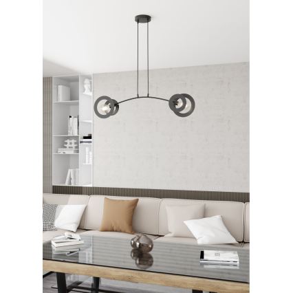 Żyrandol na lince EUFORIA 2xE27/15W/230V czarny