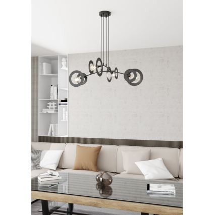 Żyrandol na lince EUFORIA 4xE27/15W/230V czarny