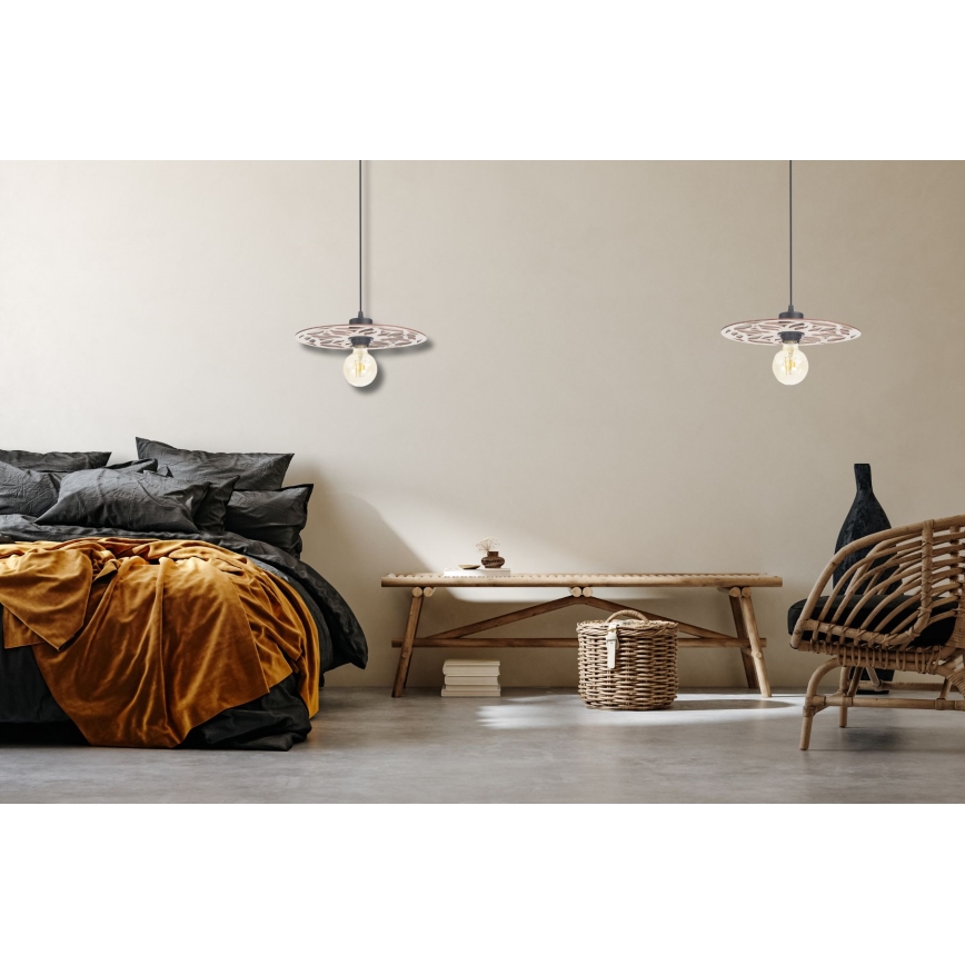 Żyrandol na lince FALCO 1xE27/60W/230V śr. 30 cm beżowy