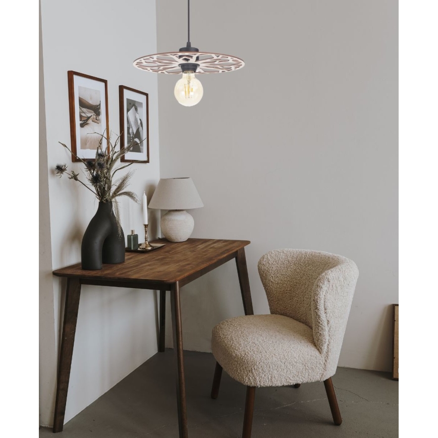 Żyrandol na lince FALCO 1xE27/60W/230V śr. 30 cm beżowy