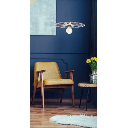 Żyrandol na lince FALCO 1xE27/60W/230V śr. 30 cm beżowy