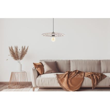 Żyrandol na lince FALCO 1xE27/60W/230V śr. 40 cm beżowy