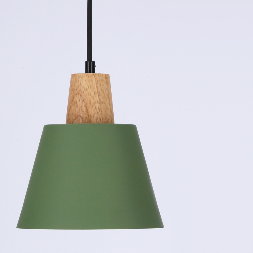 Żyrandol na lince FARO 1xE27/40W/230V zielony/buk