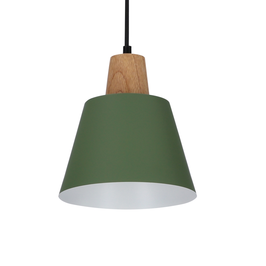 Żyrandol na lince FARO 1xE27/40W/230V zielony/buk
