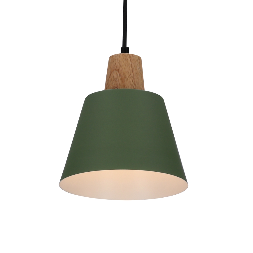 Żyrandol na lince FARO 1xE27/40W/230V zielony/buk