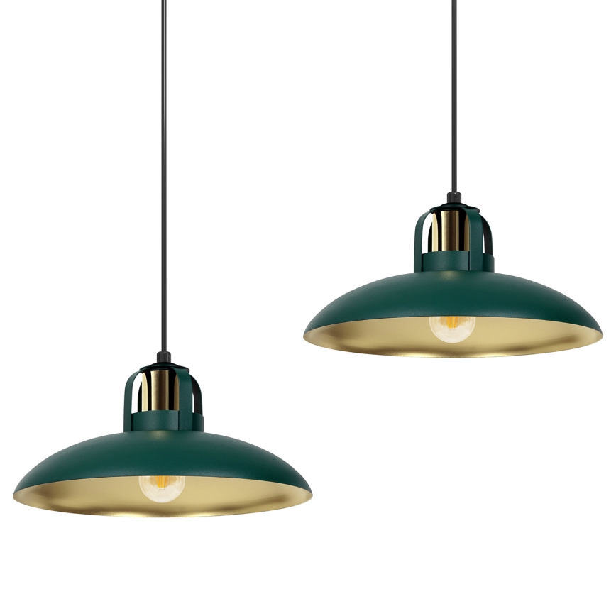 Żyrandol na lince FELIX 2xE27/60W/230V zielony