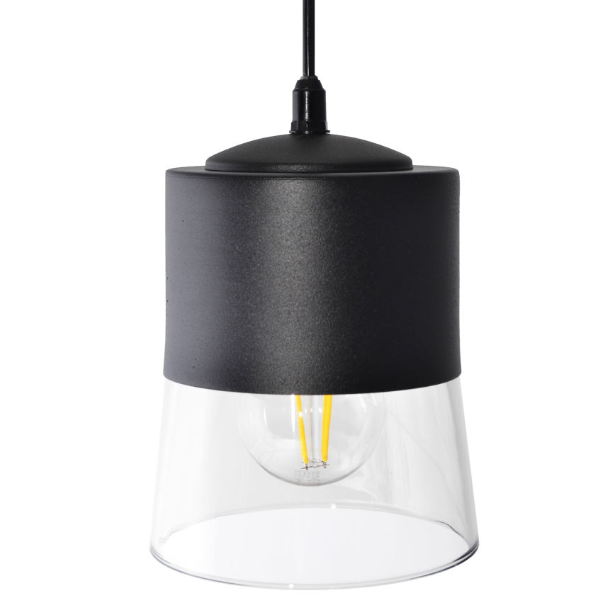 Żyrandol na lince FERGIE 1xE27/15W/230V czarny