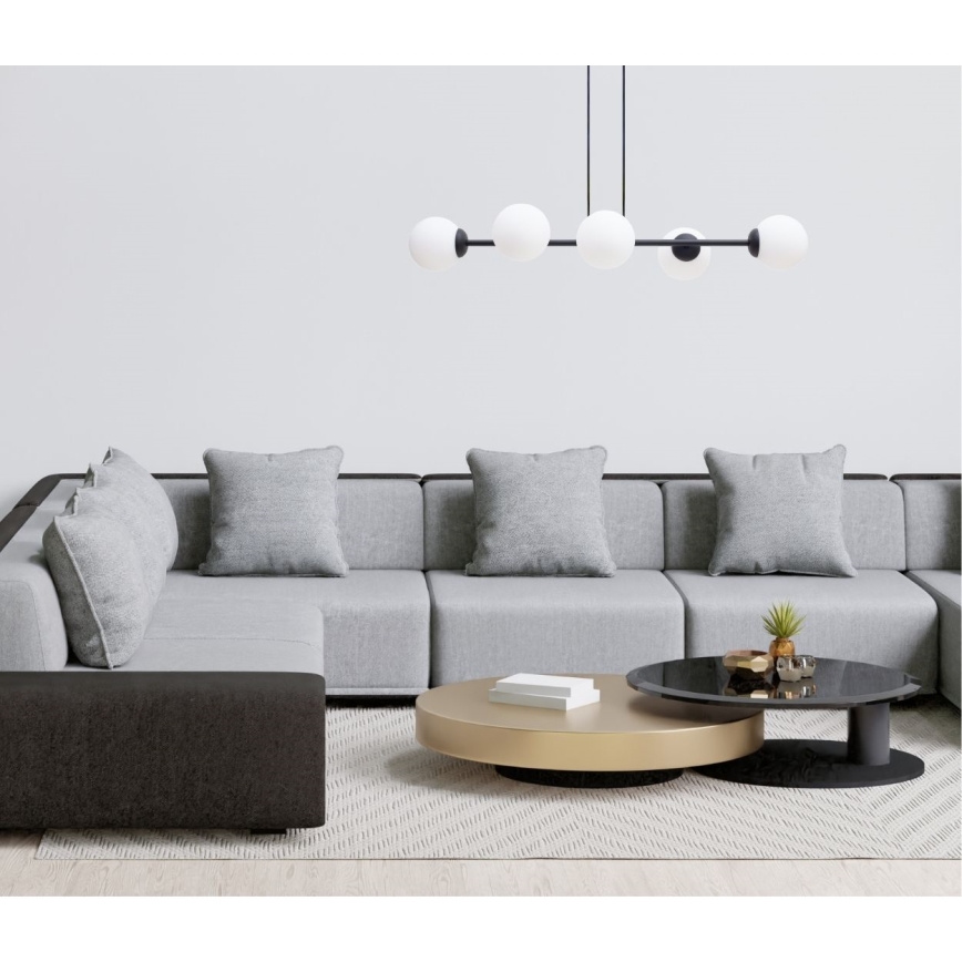 Żyrandol na lince FIRA 5xE27/60W/230V czarny