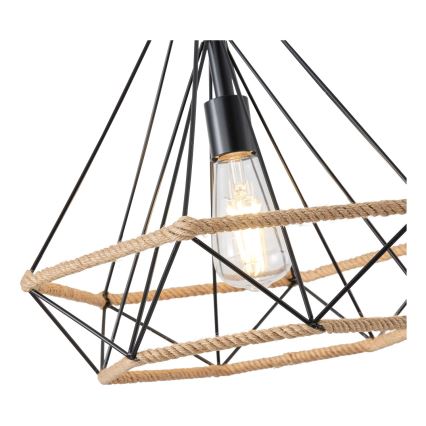 Żyrandol na lince FLARE 1xE27/15W/230V śr. 38 cm beżowy