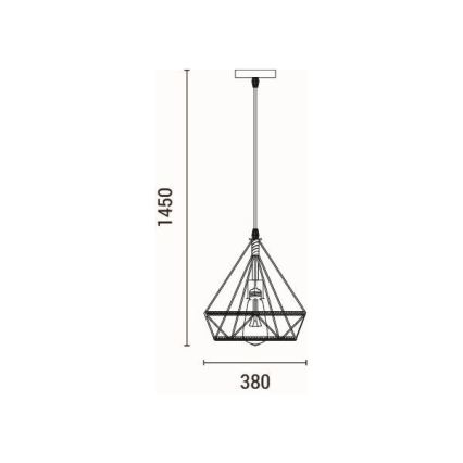 Żyrandol na lince FLARE 1xE27/15W/230V śr. 38 cm beżowy