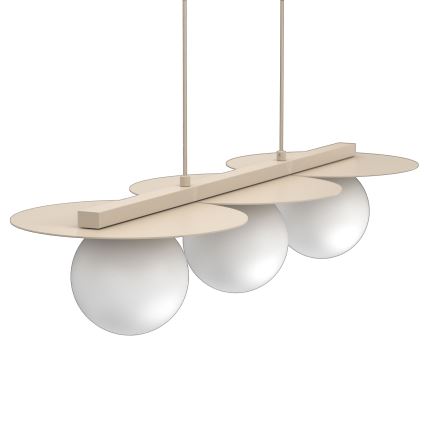 Żyrandol na lince FLAT 3xE27/15W/230V beżowy