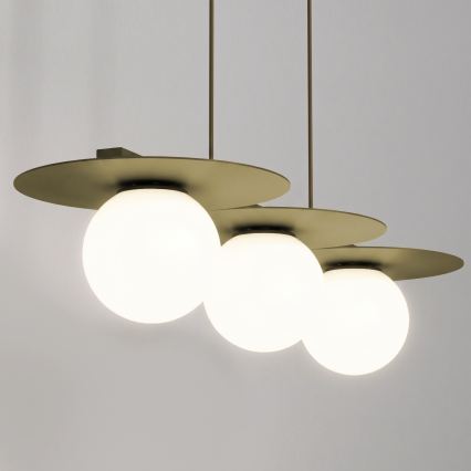 Żyrandol na lince FLAT 3xE27/15W/230V złoty