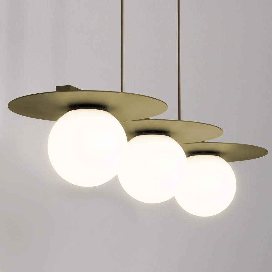 Żyrandol na lince FLAT 3xE27/15W/230V złoty