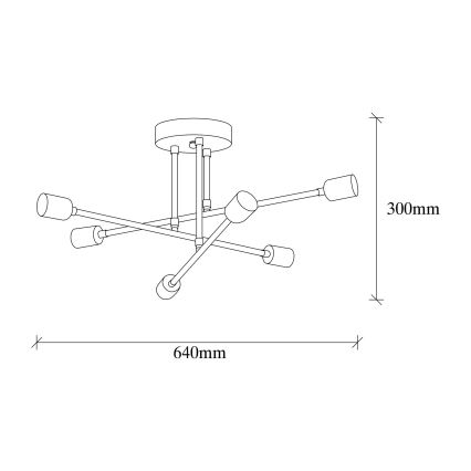 Żyrandol na lince FLOWER 6xE27/40W/230V