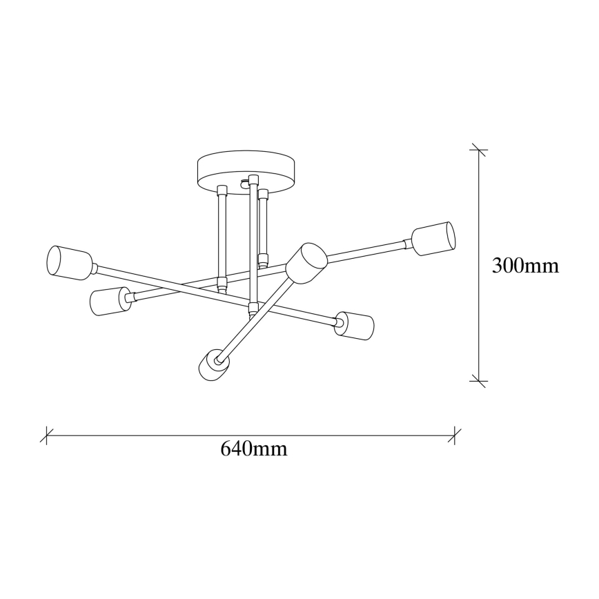 Żyrandol na lince FLOWER 6xE27/40W/230V