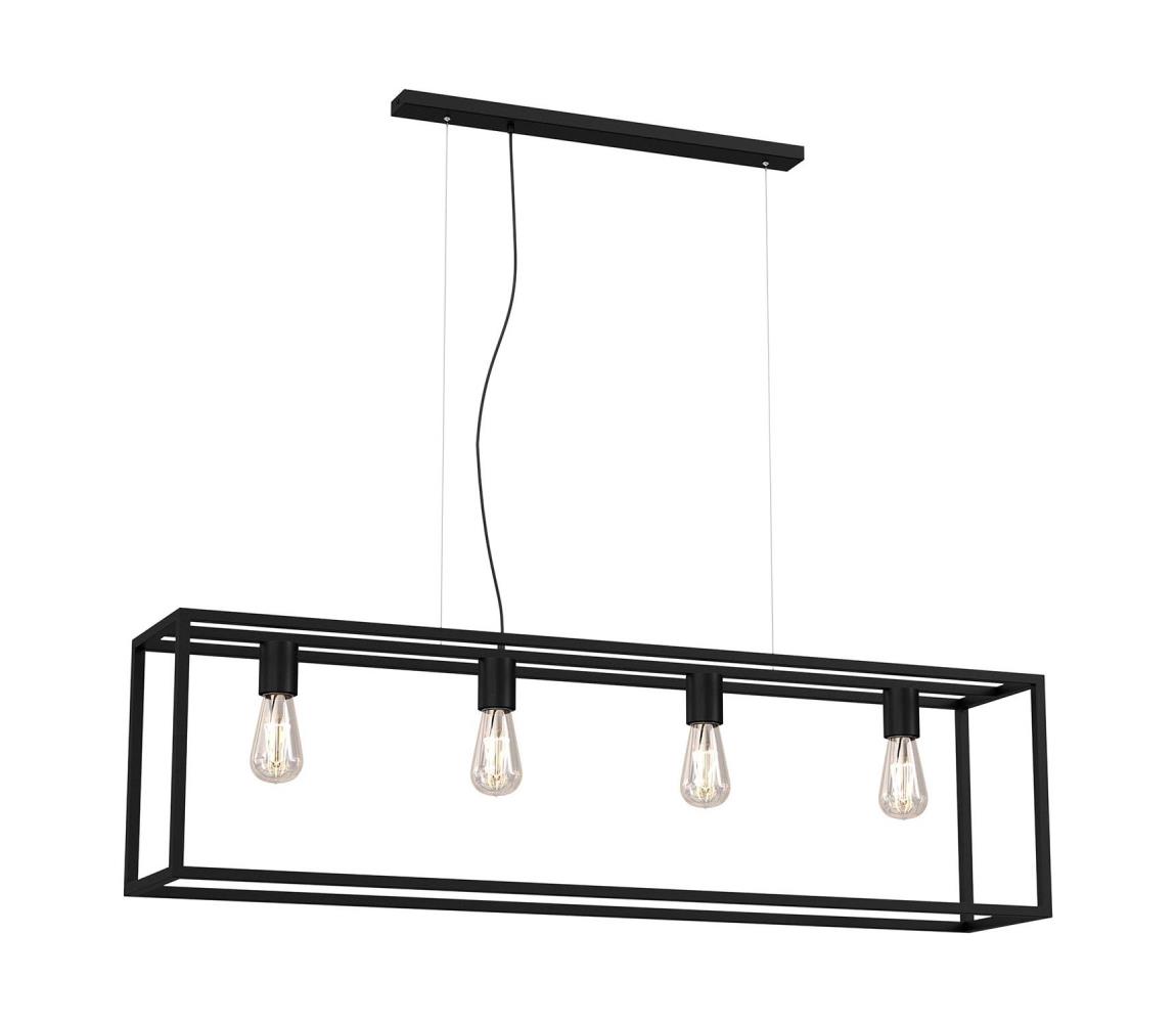 Żyrandol na lince FRAME 4xE27/60W/230V czarny