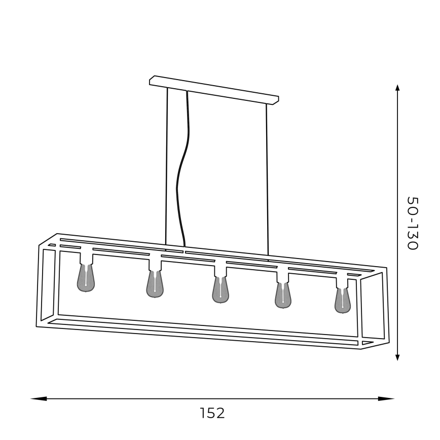 Żyrandol na lince FRAME 5xE27/60W/230V czarny