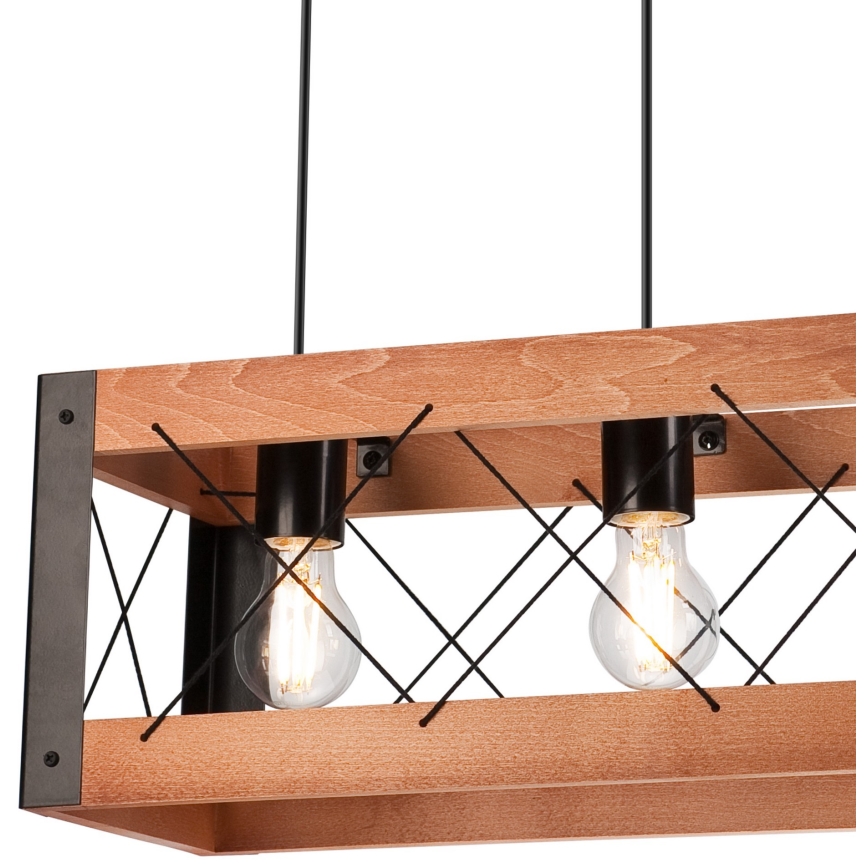 Żyrandol na lince FRIDA 3xE27/60W/230V czarne/brązowe buk