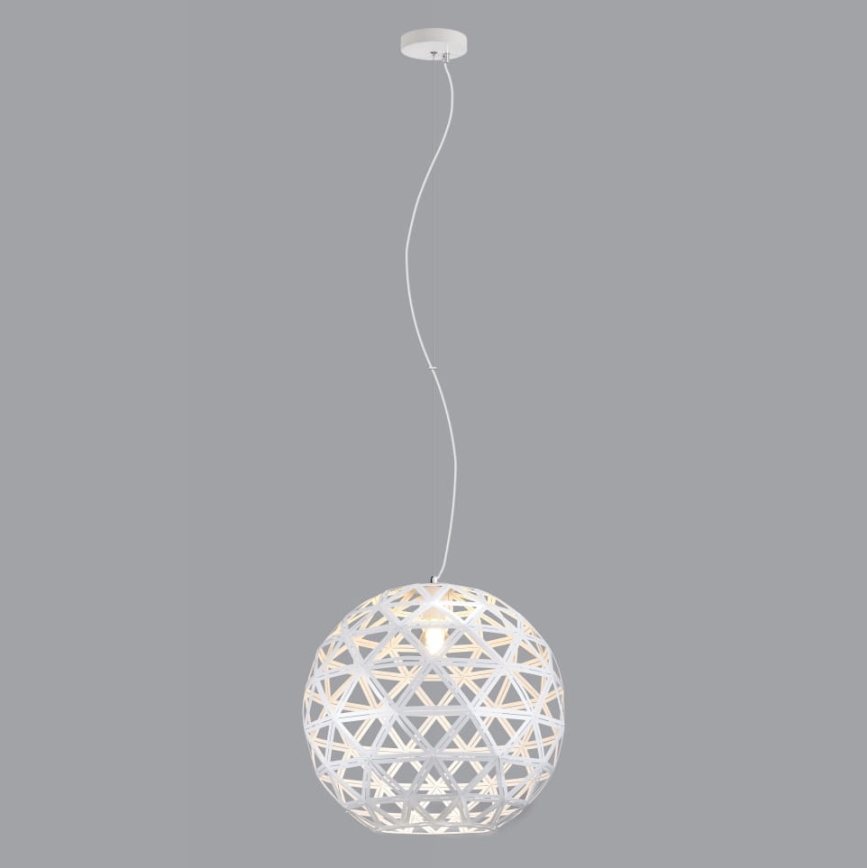 Żyrandol na lince FROZEN 1xE27/60W/230V śr. 50 cm biały
