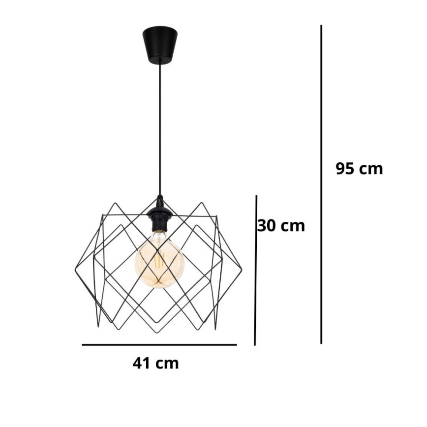 Żyrandol na lince GALL 1xE27/60W/230V czarne