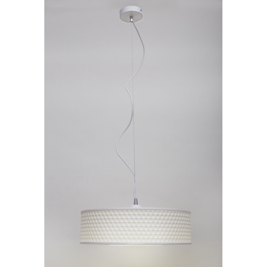 Żyrandol na lince GARDA 1xE27/60W/230V śr. 40 cm biały