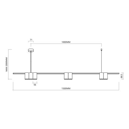 Żyrandol na lince GENESIS 7xGU10/8W/230V biały